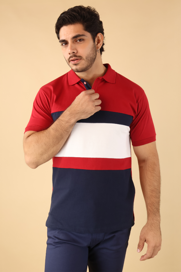 Playera Tipo Polo Muscle Fit Para Hombre Manga Corta Casual Combinada